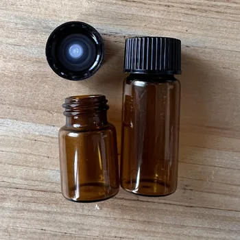 24x 5ml 10ml 15ml 20ml Dram Amber / Clear Glass Bottle AMBER Dram Glass Bottle with Screw Cone Caps with Cone liner polycone Cap 1