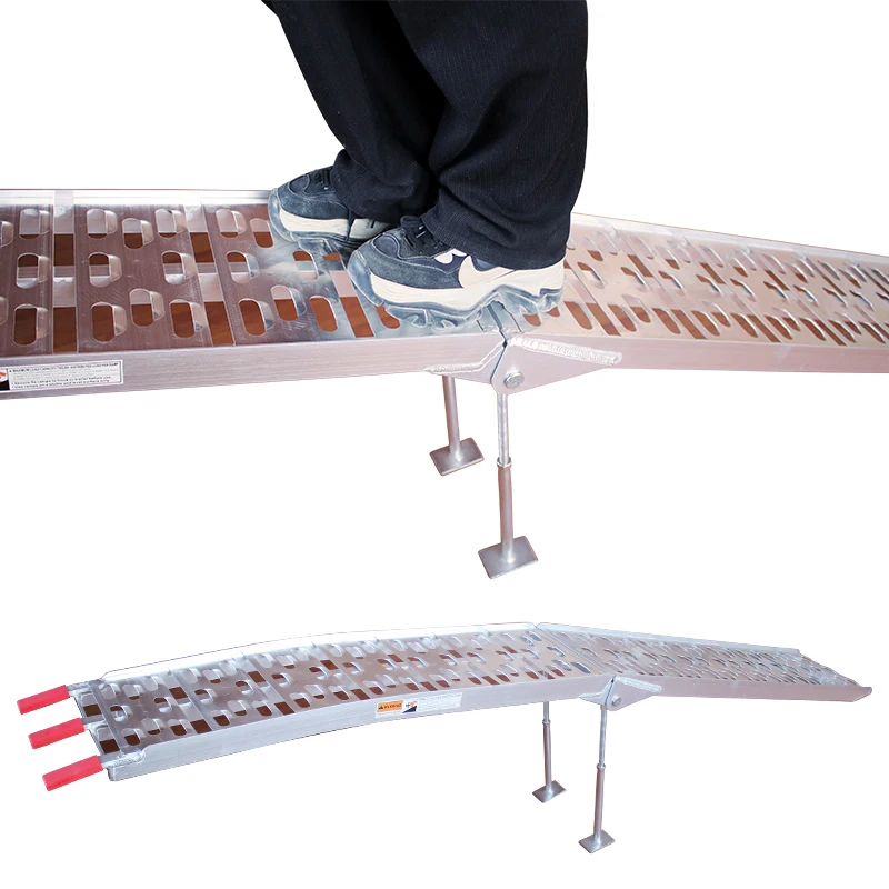 Aluminum Multi-hole Motorcycle Ramp Folding Loading Ramp With reinforced brackets For Trailers Pickup Truck Car TailgateATVRamps