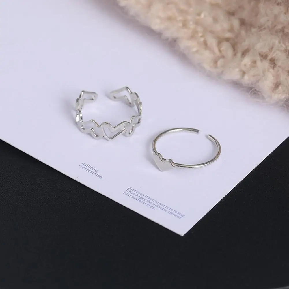 Index Finger Ring Stylish Electroplating Opening Ring Ladies Women Ring  Ins Style Adjustable Ring Fashion Jewelry 3