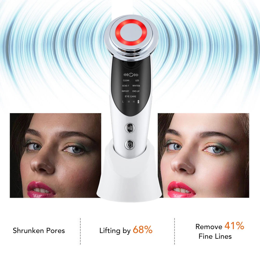7 in 1 RF EMS Facial Massager Skin Care Tools Face Lift Multifunction Firm Device Skin Rejuvenation Wrinkle Removal Face Beauty 6