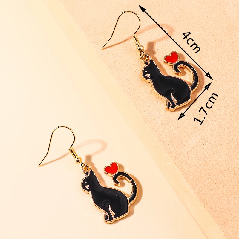Aihua Niedliche Emaille-Tiere-Ohrringe, schöne Katze, Kaninchen, Einhorn, Alpaka-Tropfenohrring für Frauen und Mädchen, Geburtstagsgeschenke, Party-Schmuck – Detail 18
