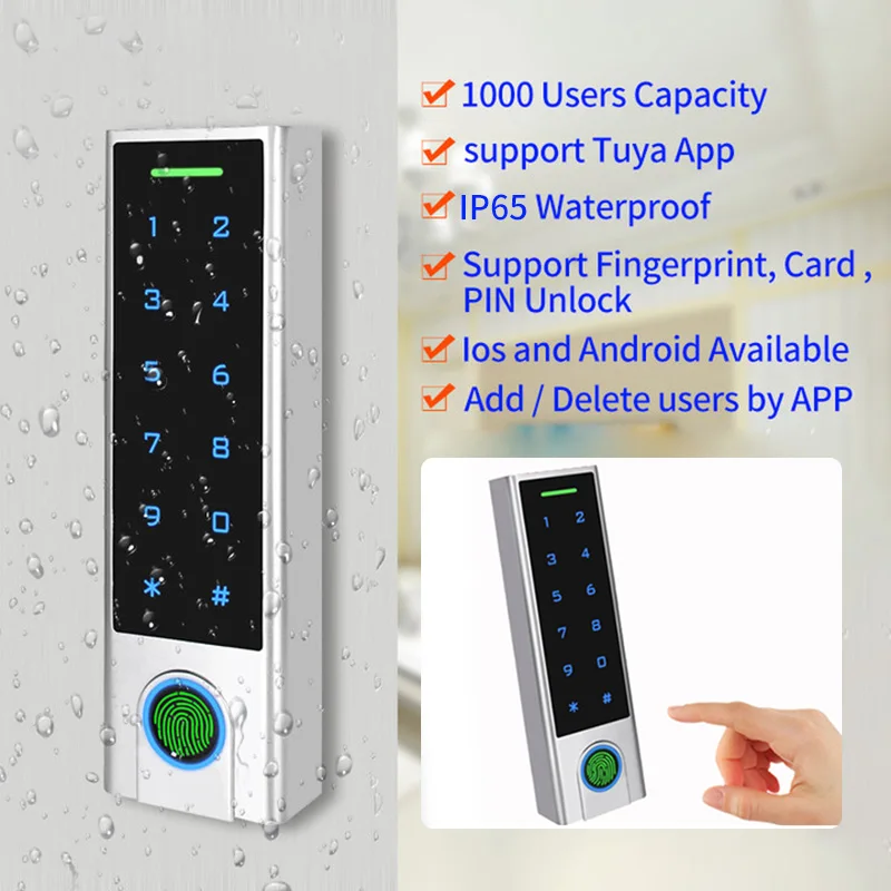 

Водонепроницаемый RFID-контроль доступа IP65, 125 кГц, 100 дюйма, с возможностью отпечатков пальцев