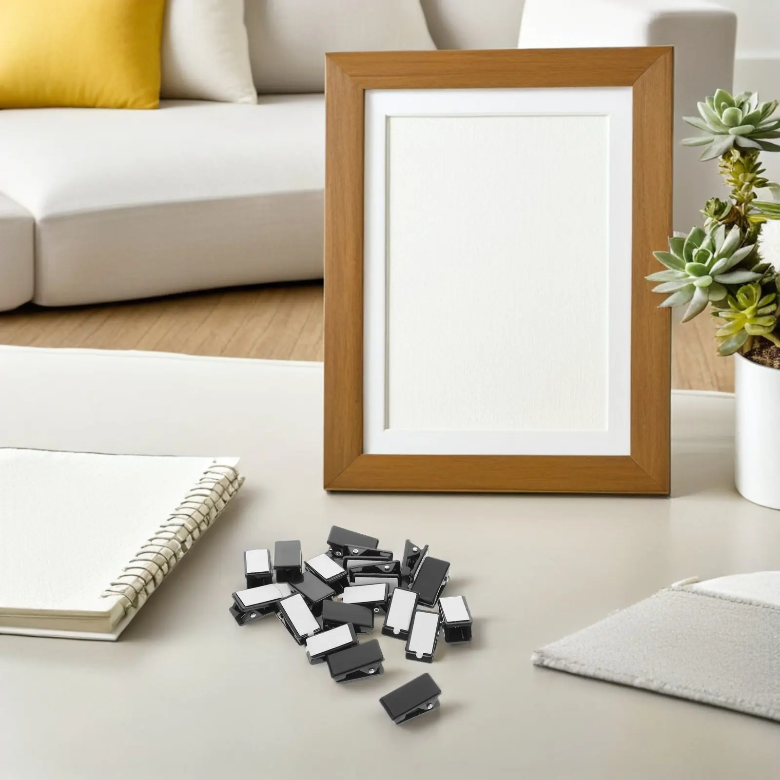 20Pcs 블랙 미니 접착식 벽 클립 포스터용 스프링 장착형 스티커 사진 클립 사무실 파일 노트 홈 스쿨 조직