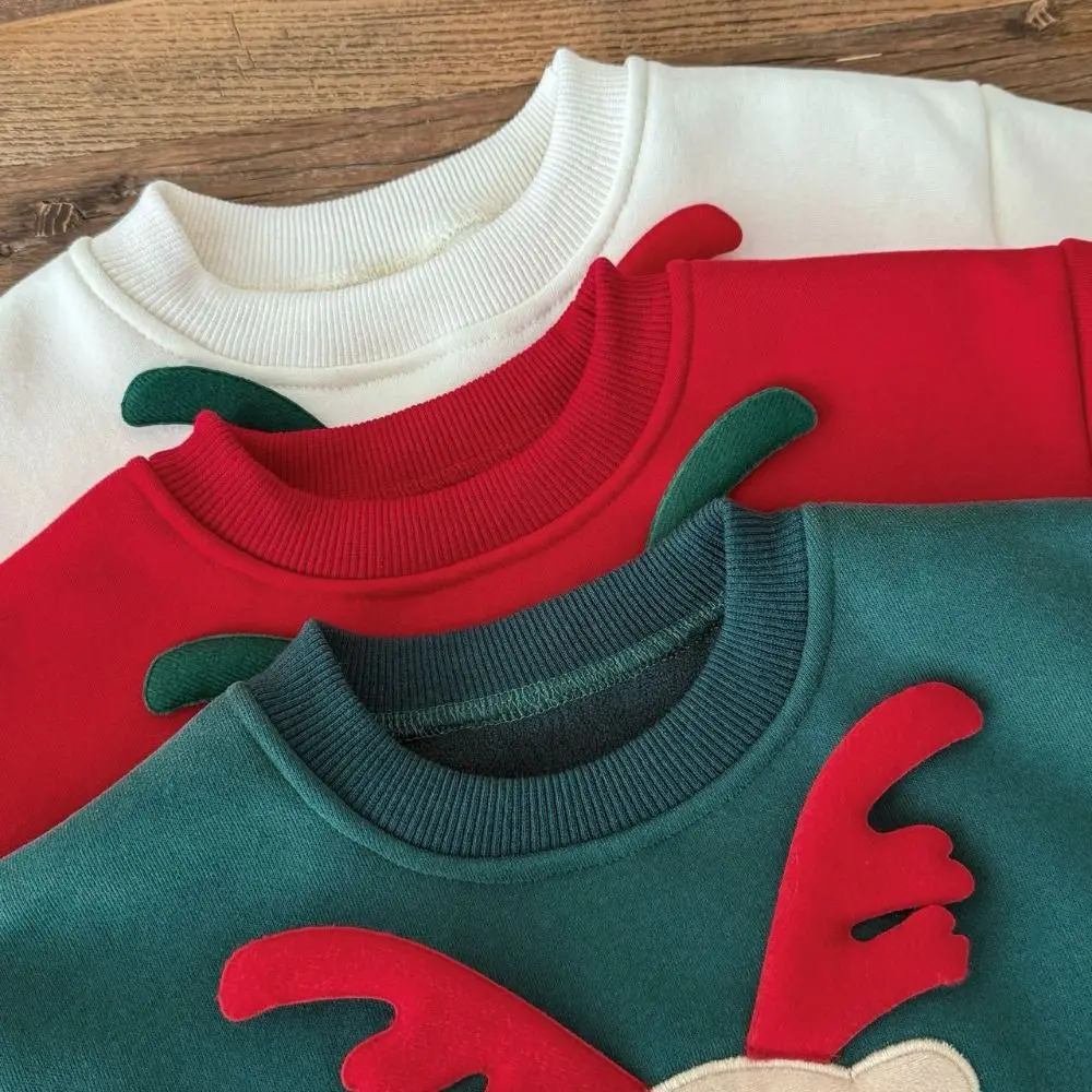 New Deer Embroidery Christmas Romper with Hat Thicken Newborn Bodysuits Cartoon Newborn Clothes Boys Girls