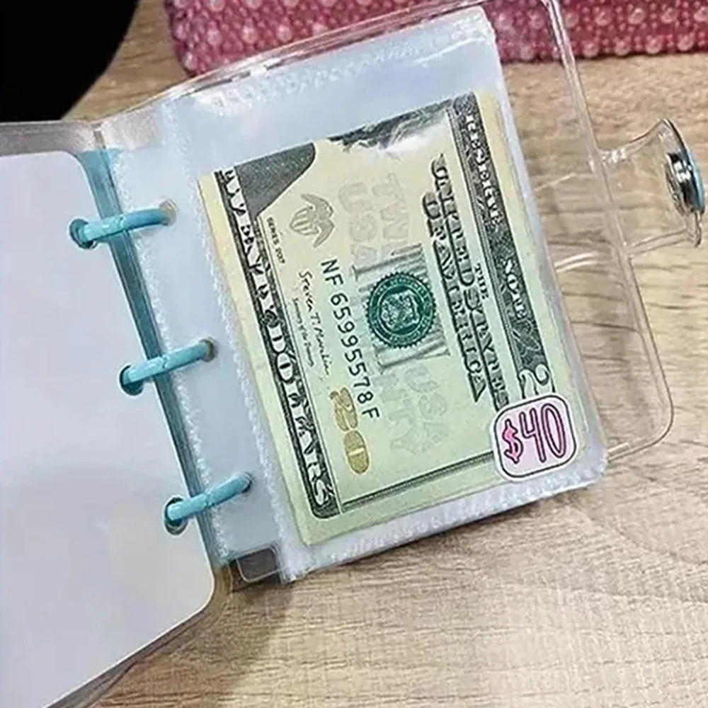 Mini Raccoglitore per Risparmio con Buste da $1000, Mini Raccoglitore per Budget in PVC Lucido Impermeabile e Durevole, Libro per Sfide di Risparmio - immagine 3