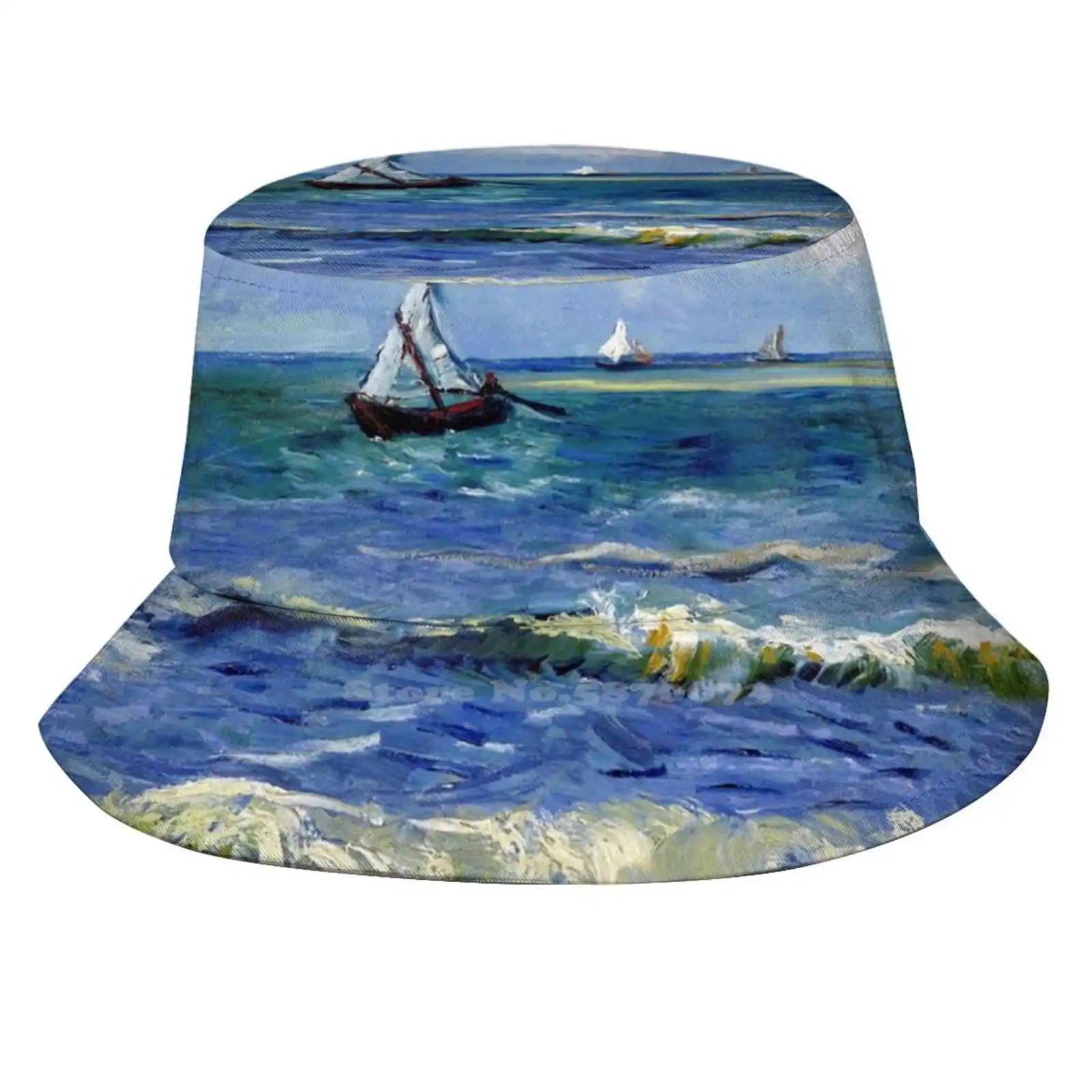 Vincent Van Gogh "The Sea At Les Saintes - Maries - De - La-Mer" 1888 Donna Uomo Cappelli Da Pescatore Cappelli Da Pescatore Vincent Van Gog
