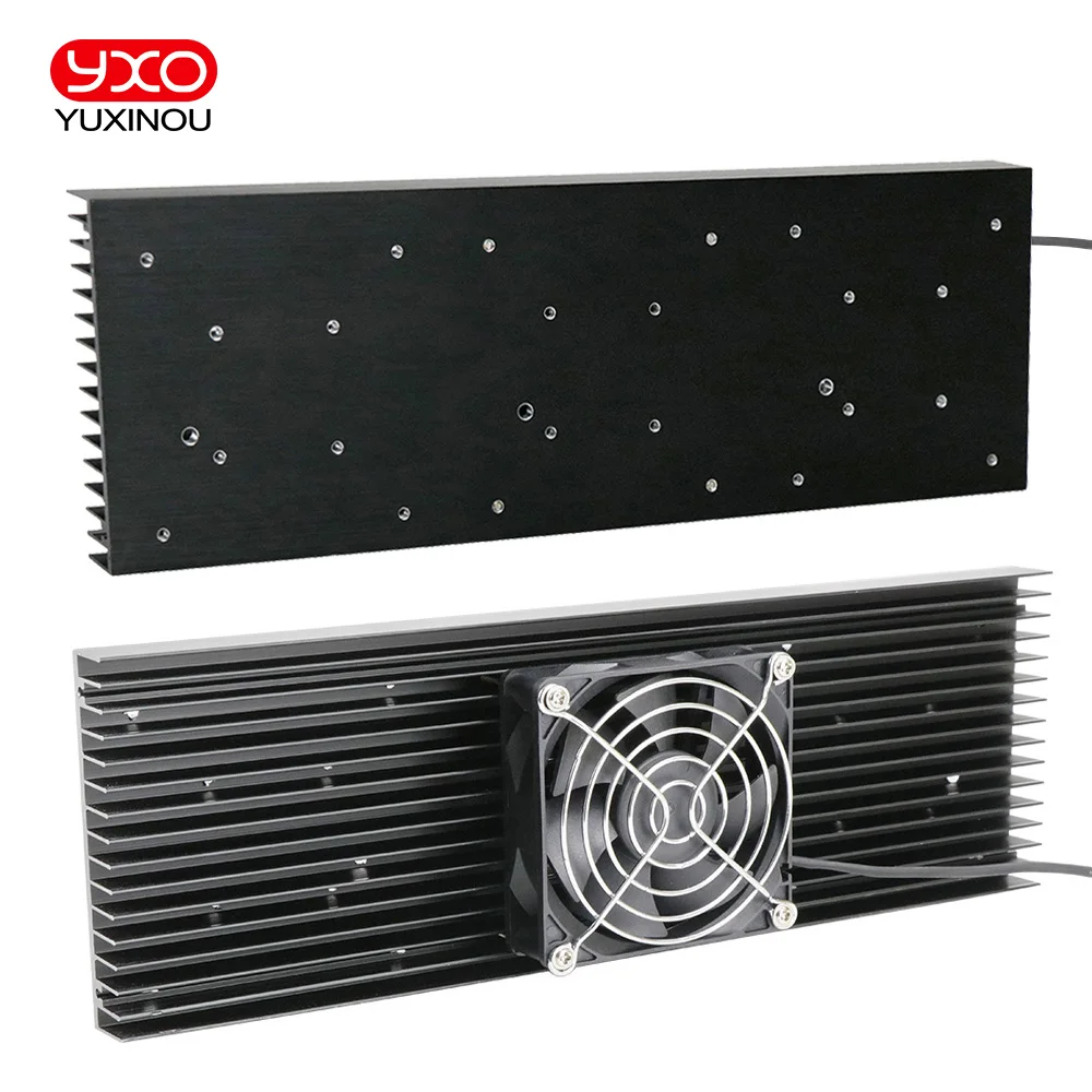 300x100x40mm Aluminium Heatsink with AC 110v 220v Fan Heat Sink Cooling Radiator Heating Dissipation for 100W 200W LED COB Light