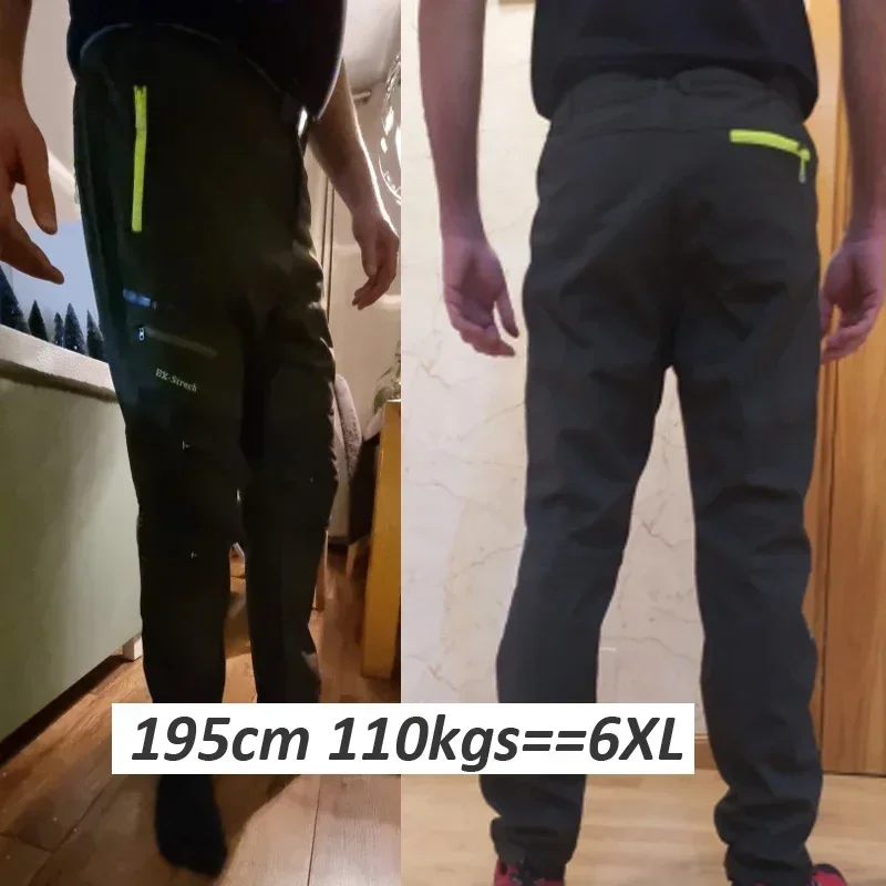 Men Oversized Plus size Winter Softshell Fleece Outdoor hiking pants Trekking Fish Camp Climb Hiking Ski Warm Travel Trousers