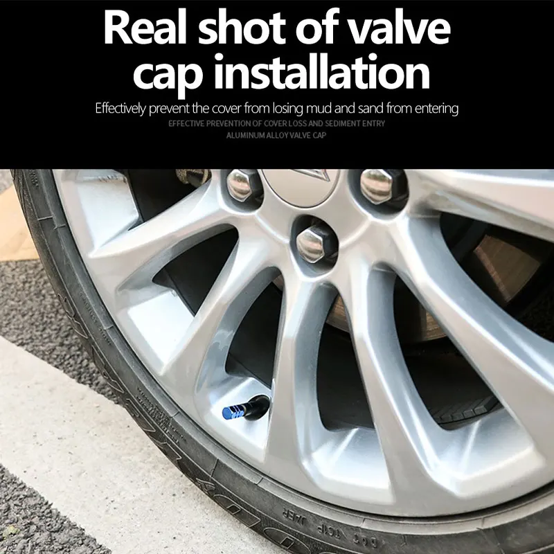 Premium Aluminum Alloy Tire Valve Caps - Set of 4/8