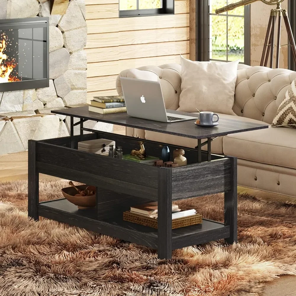 

Modern Lift Top Coffee Table Coffee Table for Wood Living Room Black Restaurant Tables Serving Center Cafe Café Furniture