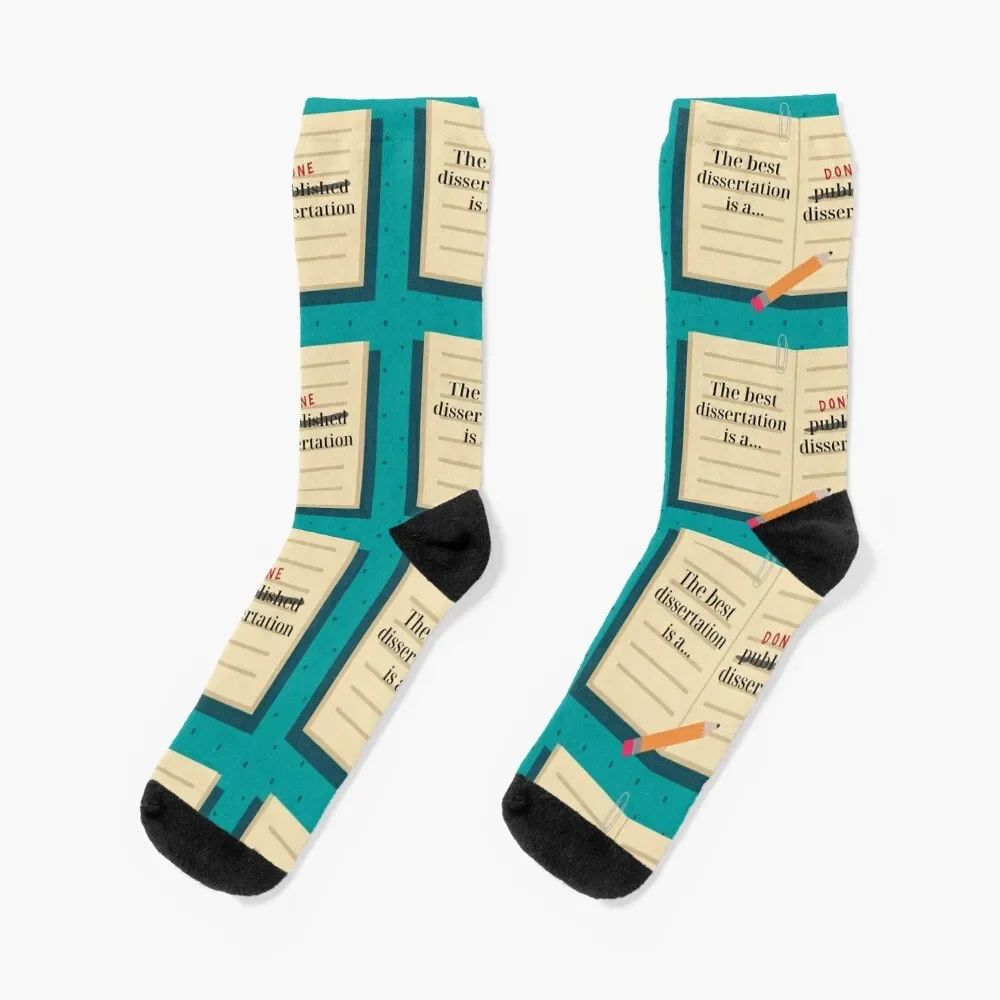 The Best Dissertation is the Done One -- PhD Student Cute Design Socks warm winter Running set Argentina Men's Socks Women's