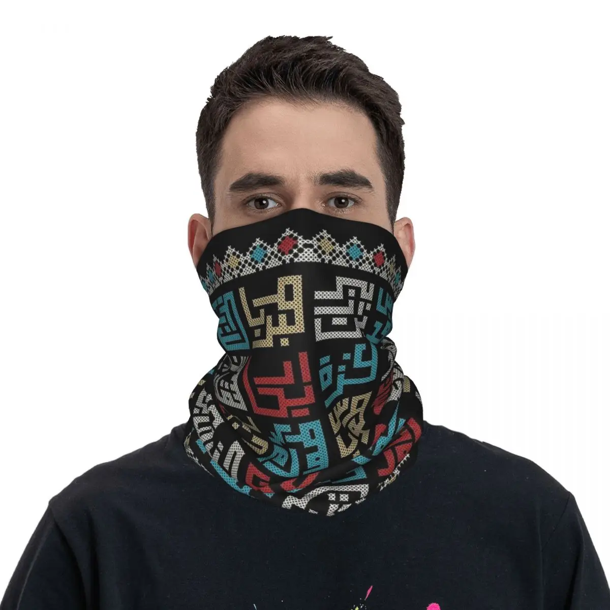 

Traditional PALESTINIAN-PALESTINES Tatreez Bandana Neck Cover Printed Face Scarf Multifunctional Face Mask Unisex Adult Washable