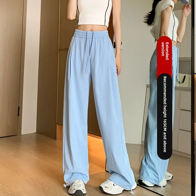 thumbnail image 1 of Pantalones cargo casuales de estilo japonés de cintura alta y pierna recta para mujer, versión delgada de verano 2024, pantalones de montaña pequeños, 1 of 5