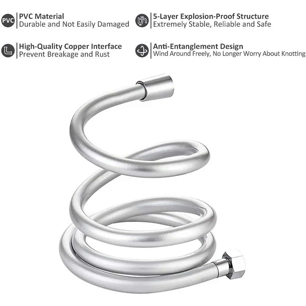 Handheld Shower Hose High Pressure PVC/Stainless Steel Handheld Shower Hose Universal Interface
