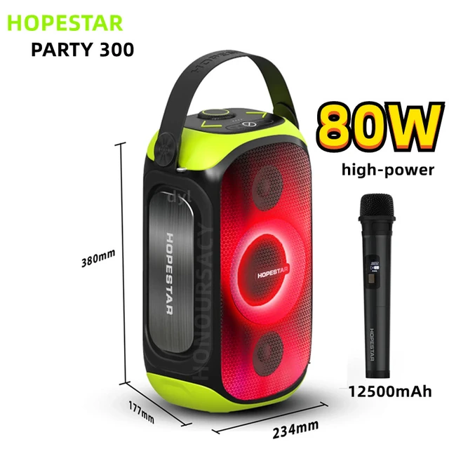High Quality Hot Style PARTY 300 HOPESTAR Altavoz Karaoke One Speaker With  Microphone Blue Tooth Speakers Outdoor 80W High Power - AliExpress