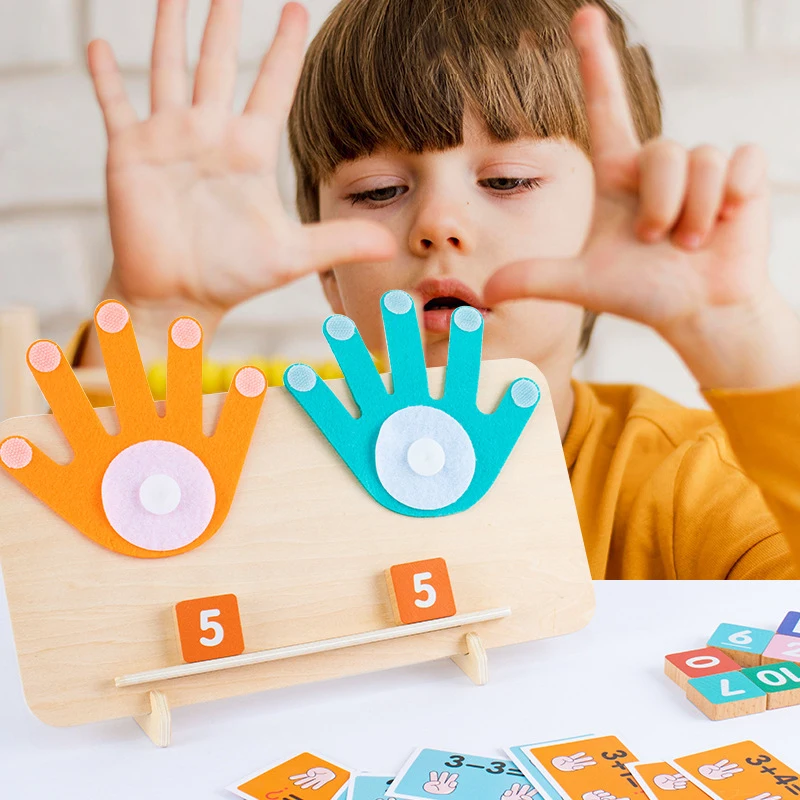 Kids Arithmetic Learning Math Toys Montessori Education 1-10 Digit Finger Counting Cognition Educational Toys For 3-6 Year Olds