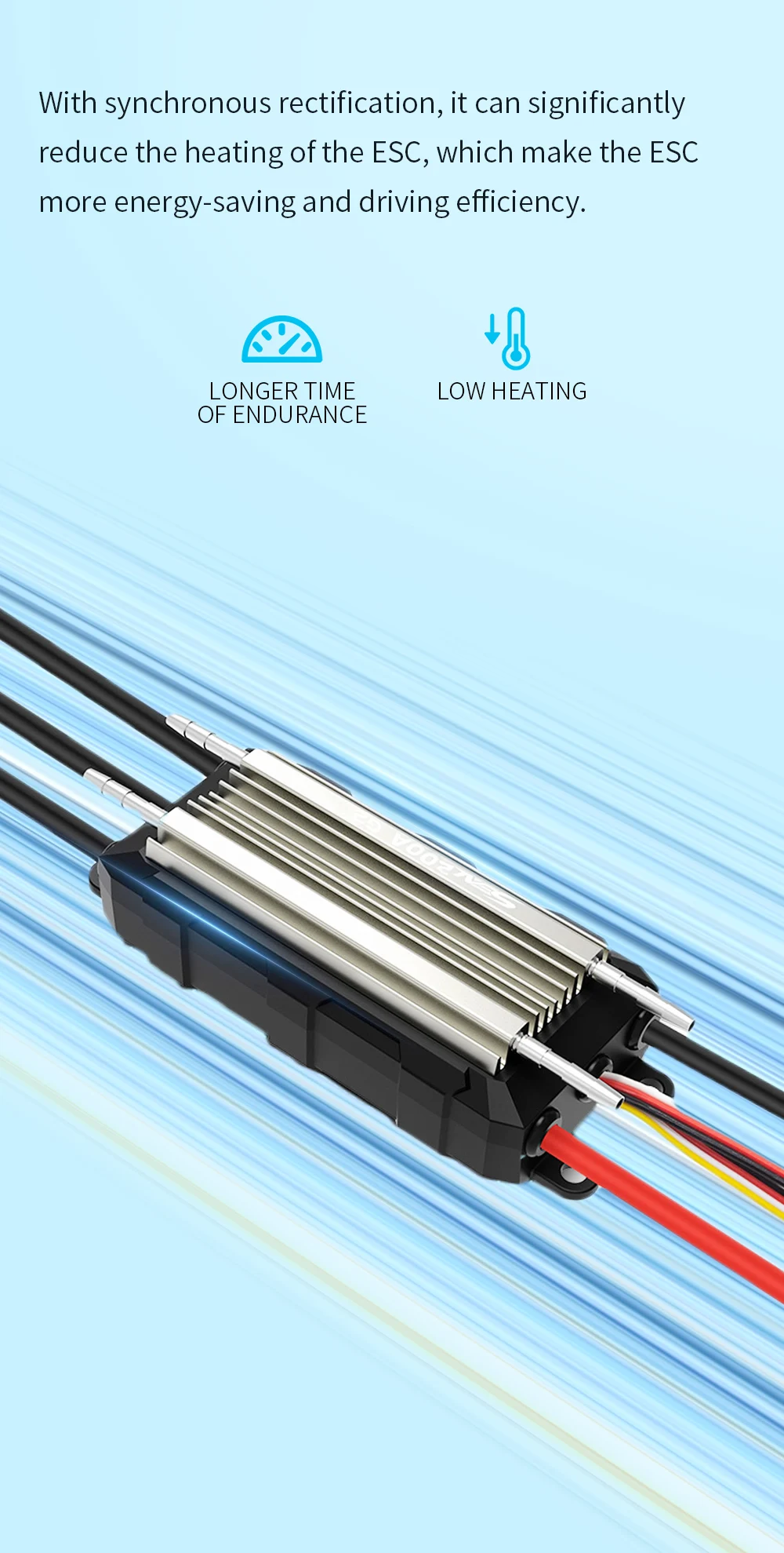 ZTW Dichtung G2 200A ESC 4-8S SBEC 6/7,4/8,4V 10A Wasserdichte Wasserkühlung Zwei-Wege-Geschwindigkeitsregelung für RC Boot Unterwasserstrahlruder – Detail 5