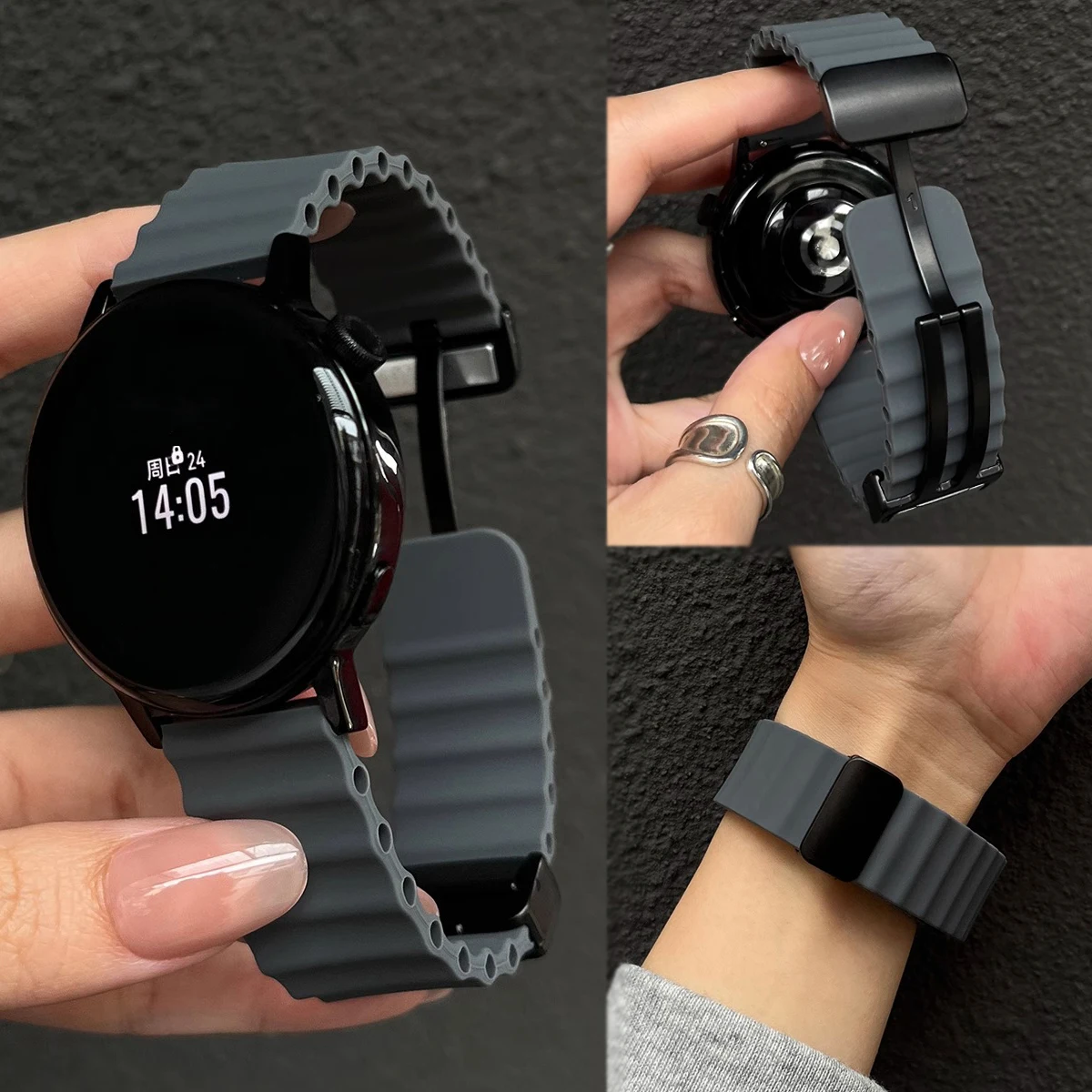 Ocean Silicone Adjustable Loop Strap – Durable and Stylish Watchband Accessory