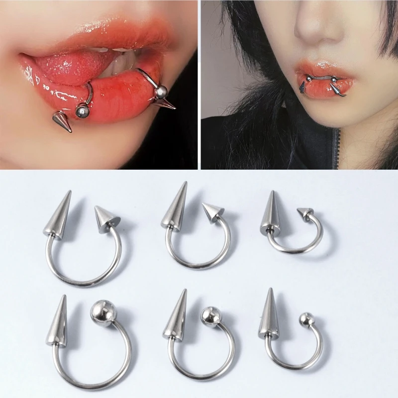 10x Circular Barbells Hoop Ring Eyebrow Lip Ring Ear Tragus Horseshoe Hoop  Rings 8/10/12mm Stainless Steel for Women