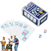 Mahjong Cards Set Non-Sticky Playing Cards For Travel Mahjong Card Game With 144 Cards 2 Dice For Home Thickened Mahjong Cards 1
