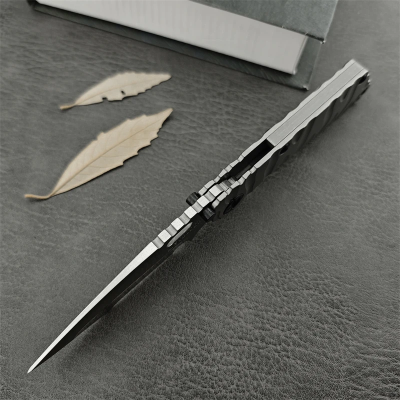 Camping Outdoor Survival Strider Enterer Titanium Alloy Wave Handle Folding Knife TC4 Titanium Alloy Handle EDC 4