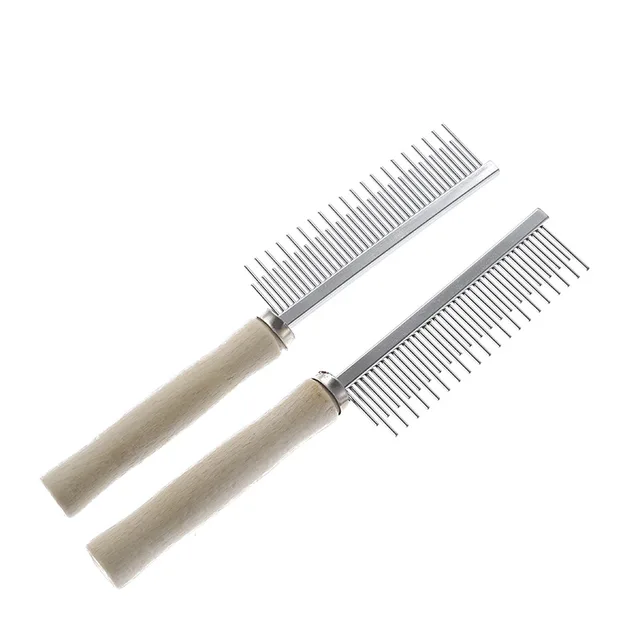 Dog Grooming Equipment Pet Hair Remover Cat Hair Comb Grooming Wooden Handle Cat Comb Smooth Hair Dog Brush Dog Accessories 2