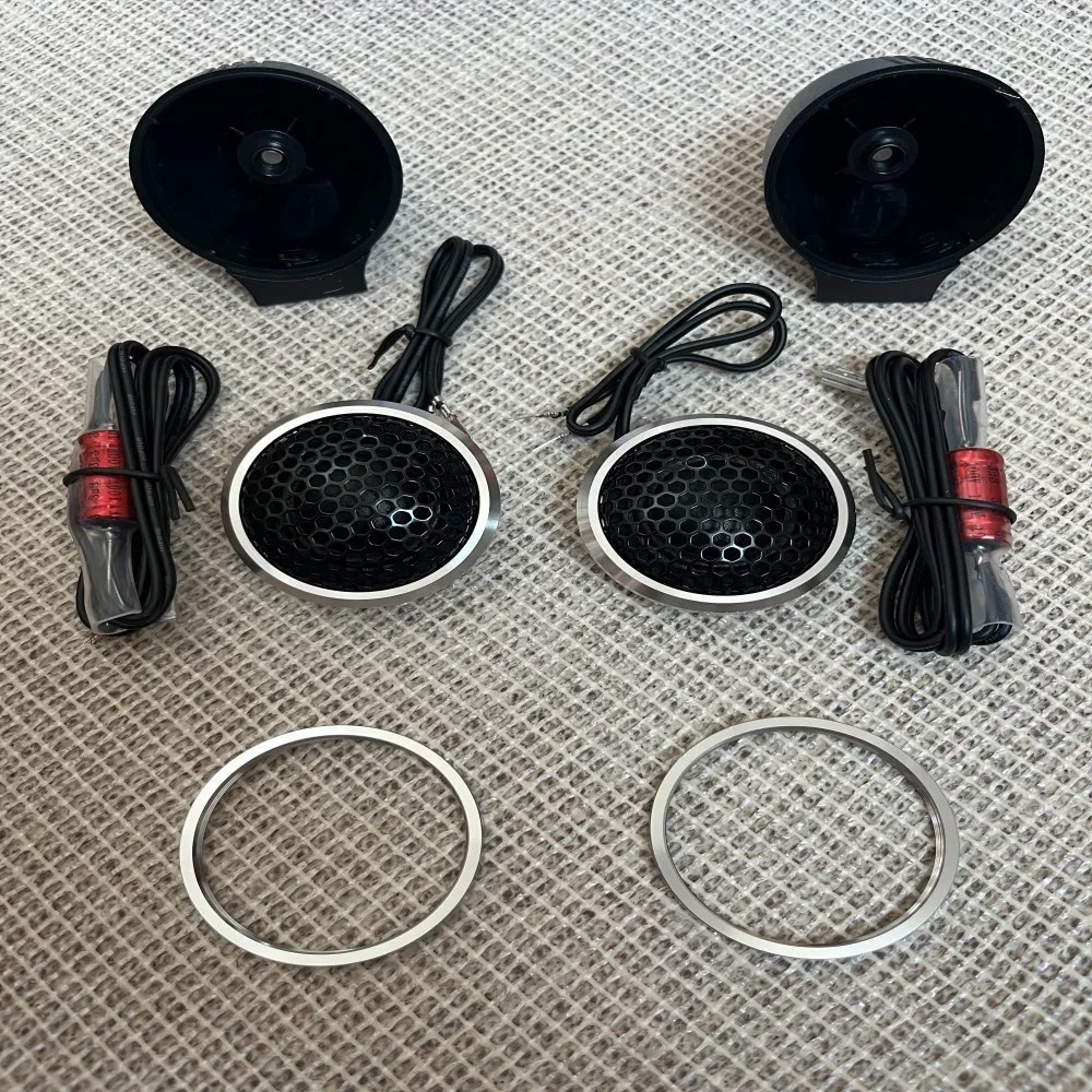 Dome Tweeter Speakers Automobile Plastic Shell Bracket 25mm Silk Film Tweeter Car Audio Modification Car 100W Speaker Set with Capacitor