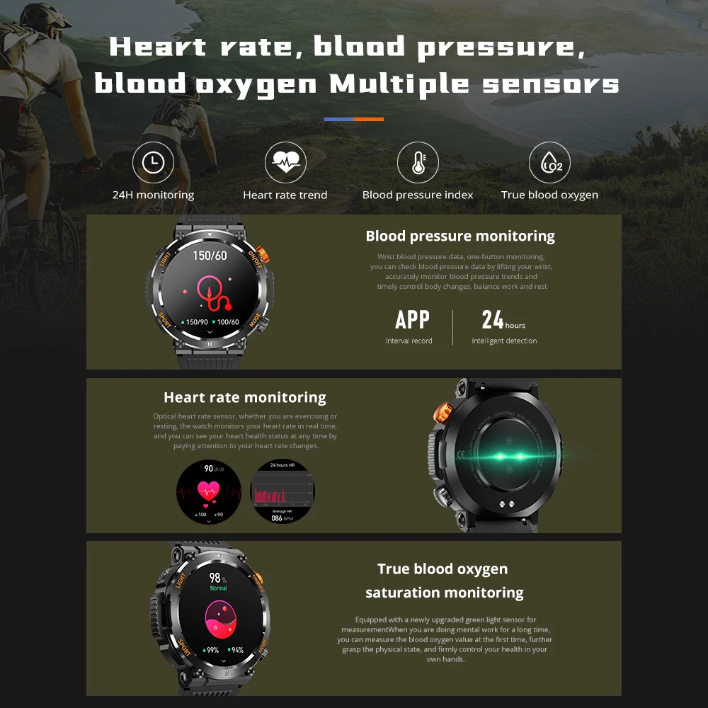 COLMI V68 1.46'' HD Display Smartwatch 100 Sports Modes Compass Flashlight Men Military Grade Toughness Smart Watch smart watch