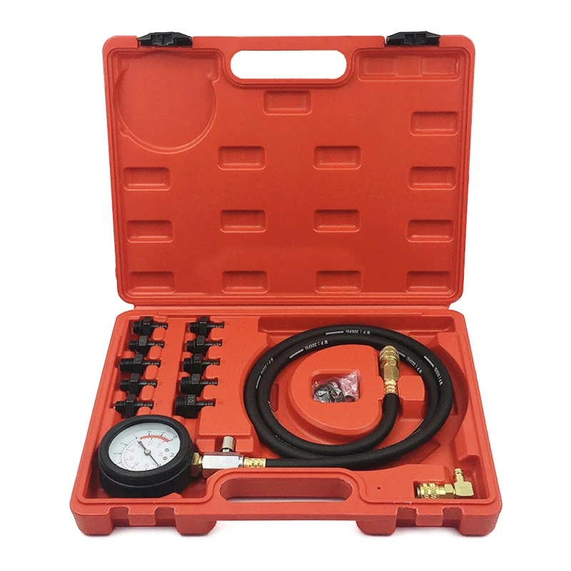 Oliedrukmeter Compressie Tester Met Adapters & Opbergdoos Mechanisch Motor Compressie Testen Kit 0-140 Psi Dropship