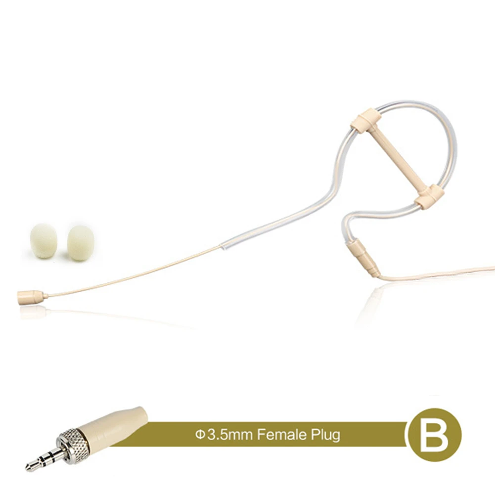

Beige Single Earhook Headset Mic Headworn Microphone 3.5mm 3 Pin 4 Pin XLR Plug Wireless Systems Pro Audio Equipment