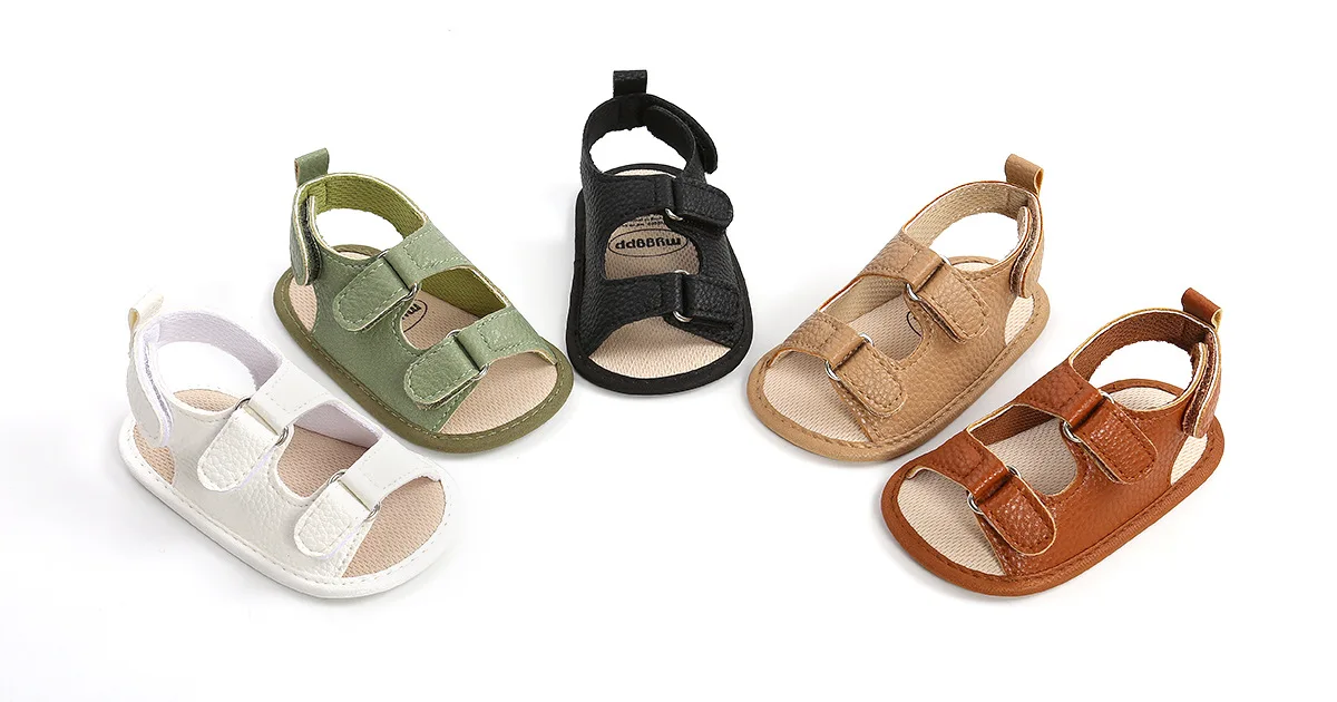 NEW 0-18Months Kids Newborn Baby Boys Fashion Summer Soft Crib Shoes First Walker Anti Slip Sandals Shoes Soft Sole