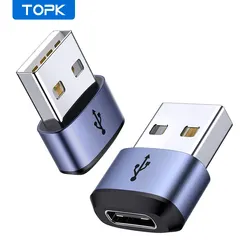Enhanced USB-C to USB-A Fast Charging & Data Sync OTG Adapter (2 Pack)