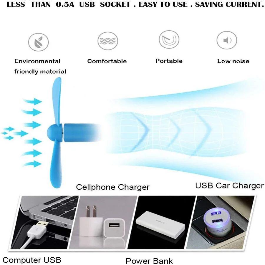 휴대용 USB 선풍기 보조배터리 선풍기, 컴퓨터, 사무실, 야외 여행용