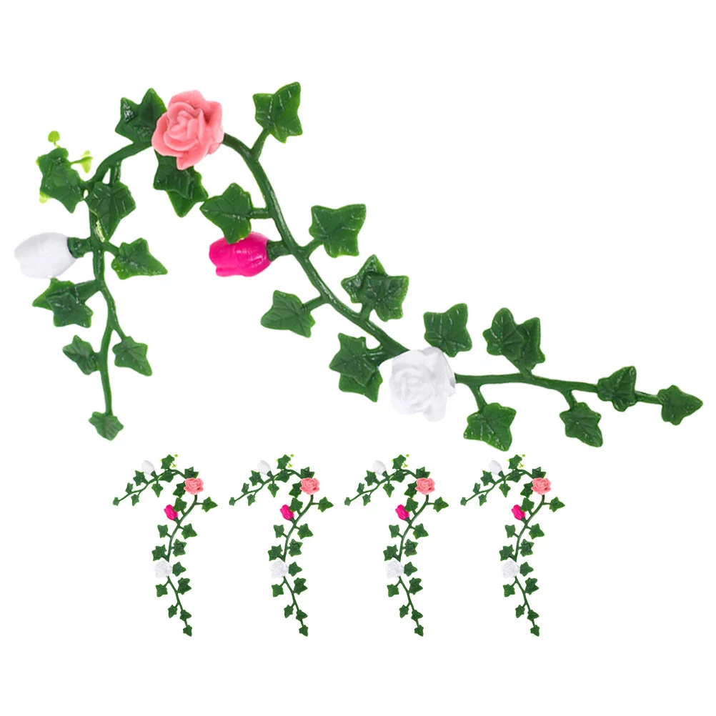 

5 Pcs House Flower Vine Mini Garden Decoration Decorate Toy Table Model Decorating