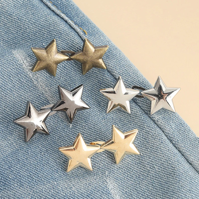 Little Star Waist Tightener Removable No Sew Waist Tightener Buttons Pants Skirt Star Button Adjuster Clothing Supplies