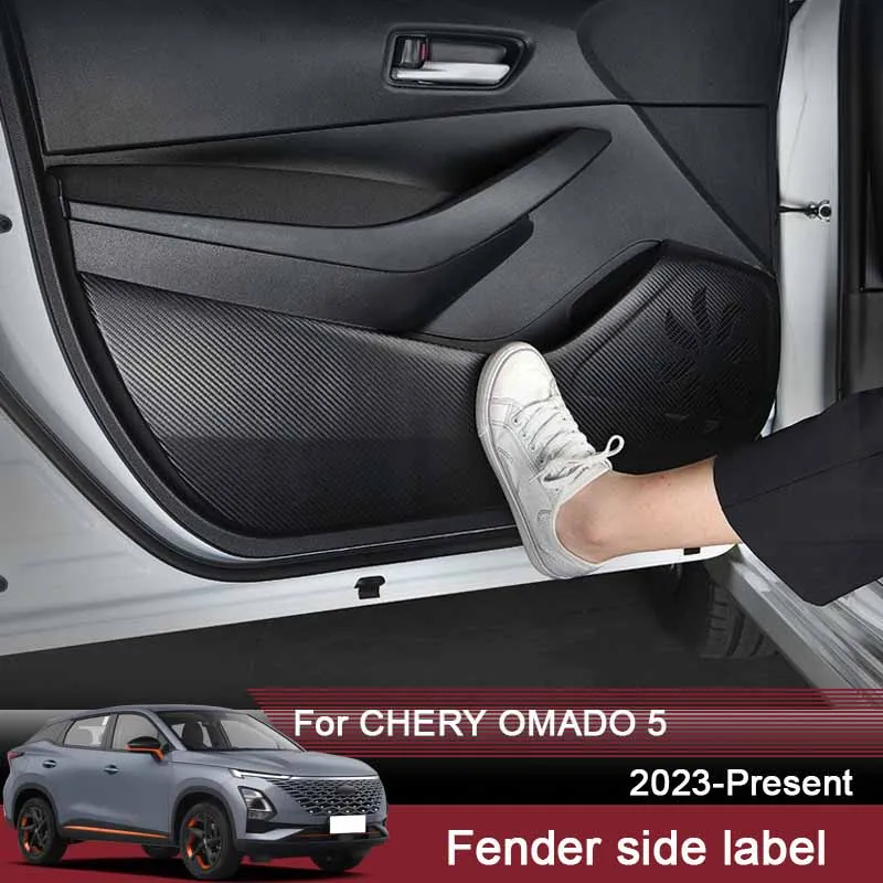 

4PCS Car Door Anti Kick Pad For Chery OMODA 5 2022-2025 PU Leather Protection Film Protector Stickers Carbon Trim Accessories