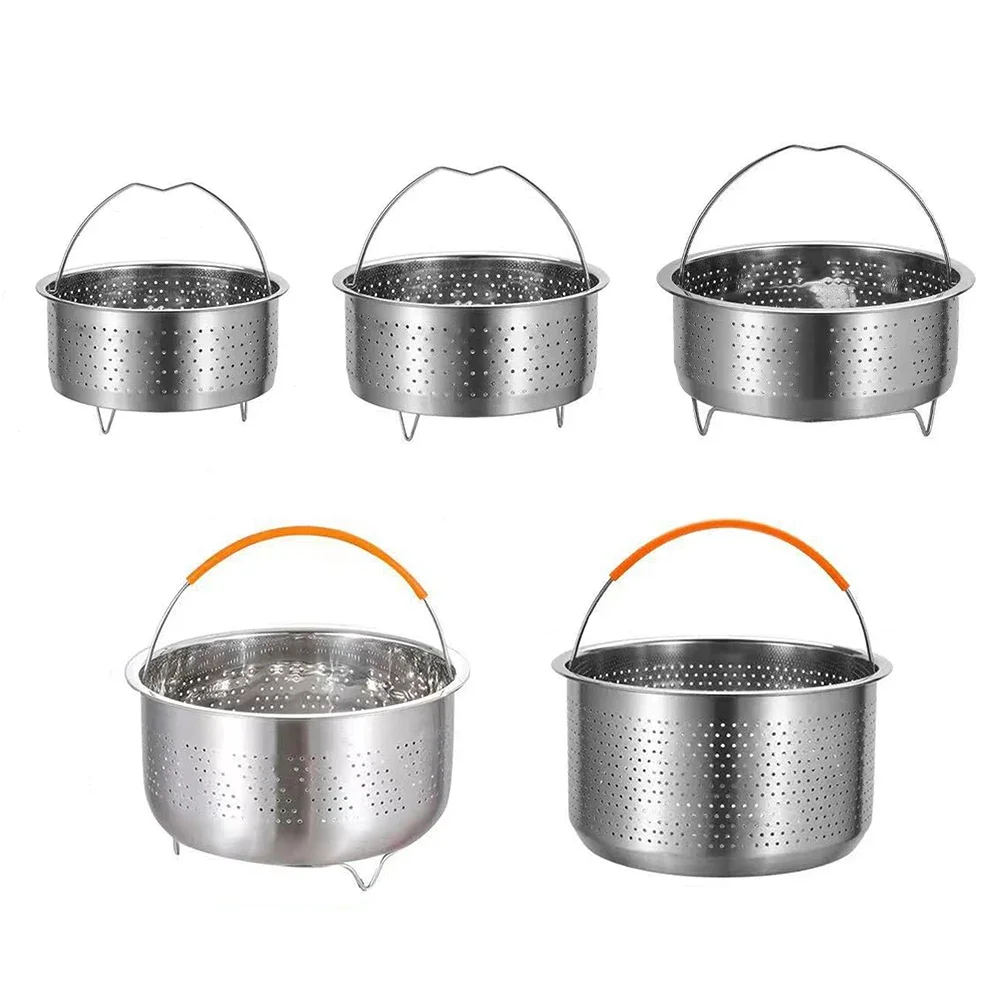 

Stainless Steel Kitchen Steamer Insert Steamer Pot Pressure Cooker Anti-scald Steamer Basket Fruit Cleaning Basket