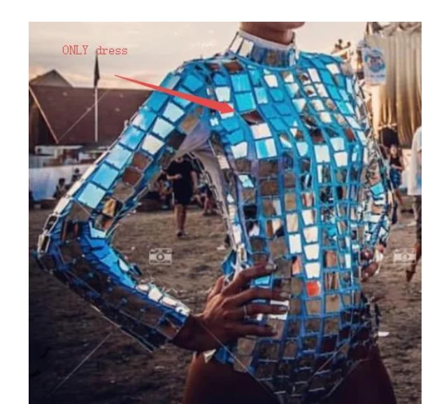 Modern dance Mirror future technology bar gogo costumes dance team ds dj nightclub stage show cloth Singer bodysuit