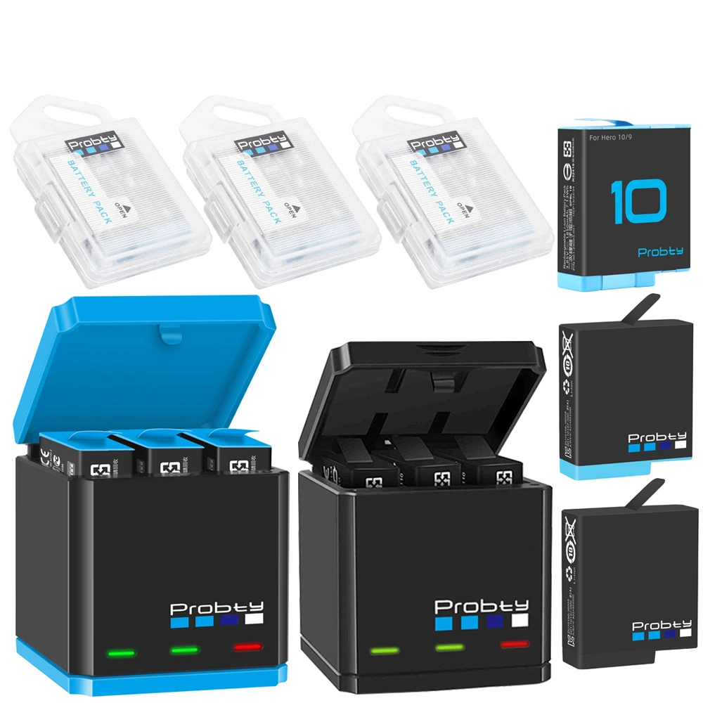 

Original Probty for GoPro Hero 10 Hero 8 Hero 5 6 7 Black Batteries or Triple Charger fit GoPro Hero5 Black Battery Accessorie