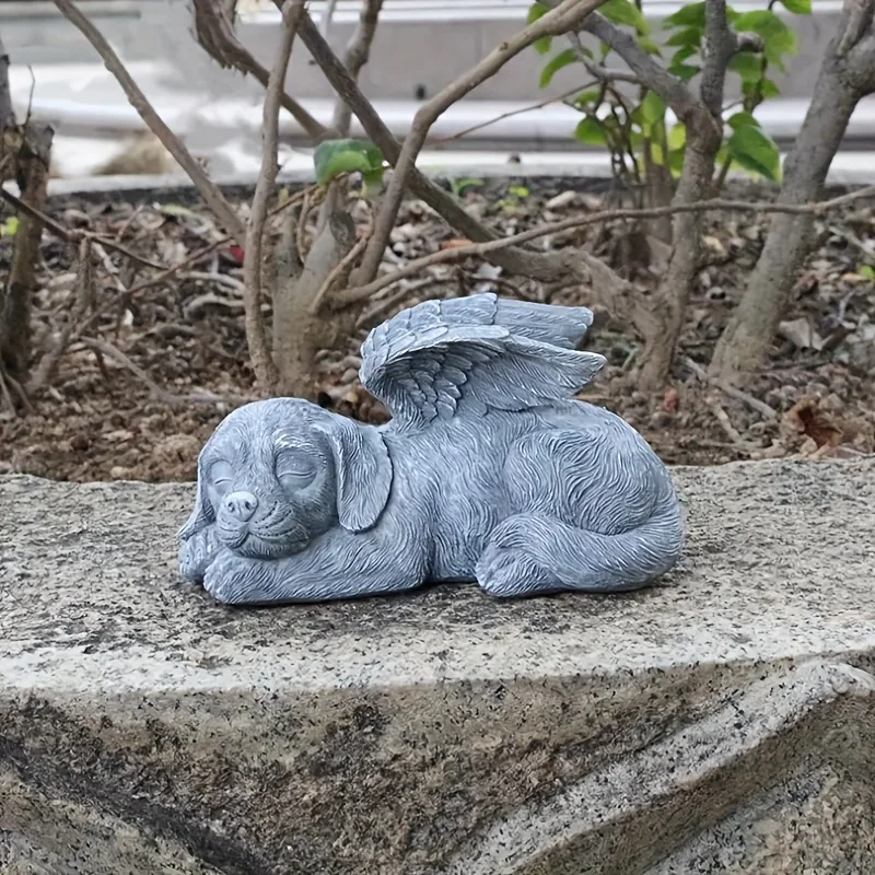 Angel Dog and Cat Memorial Resin Statue Garden Decoration