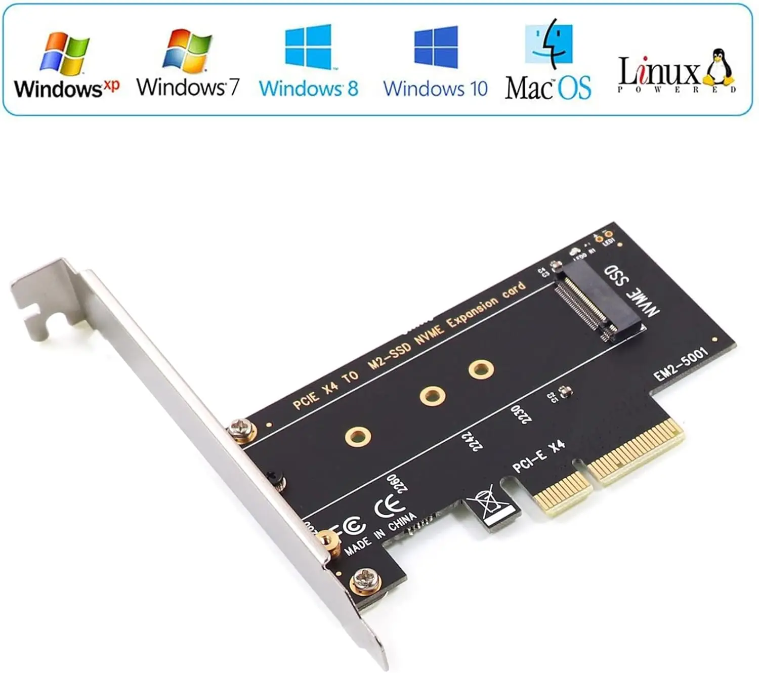 fasient Adattatore PCI-E M.2 a 2 Porte, M2 SATA (Chiave B) + NVME SSD (Chiave M) Supporto 2230, 2242, 2260 e 2280 a PCI-e 4X 3.0 Scheda di espansione con Staffa a