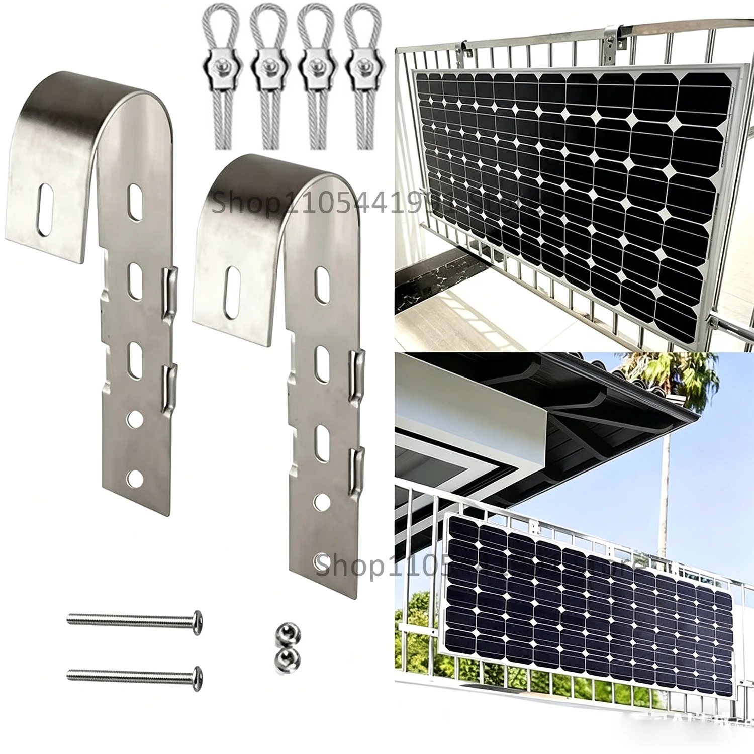 Everything Is Solar Solar Panel Balcony Hook 304 Stainless Steel Mounting Bracket for Photovoltaic Modules on Balcony & Fence - Image 1