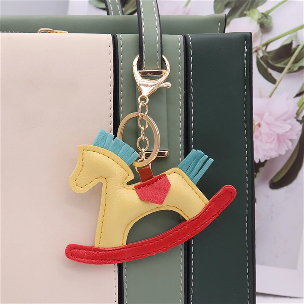 Whimsical Horse Keychain with Leather Tassel – Delightful Accessory