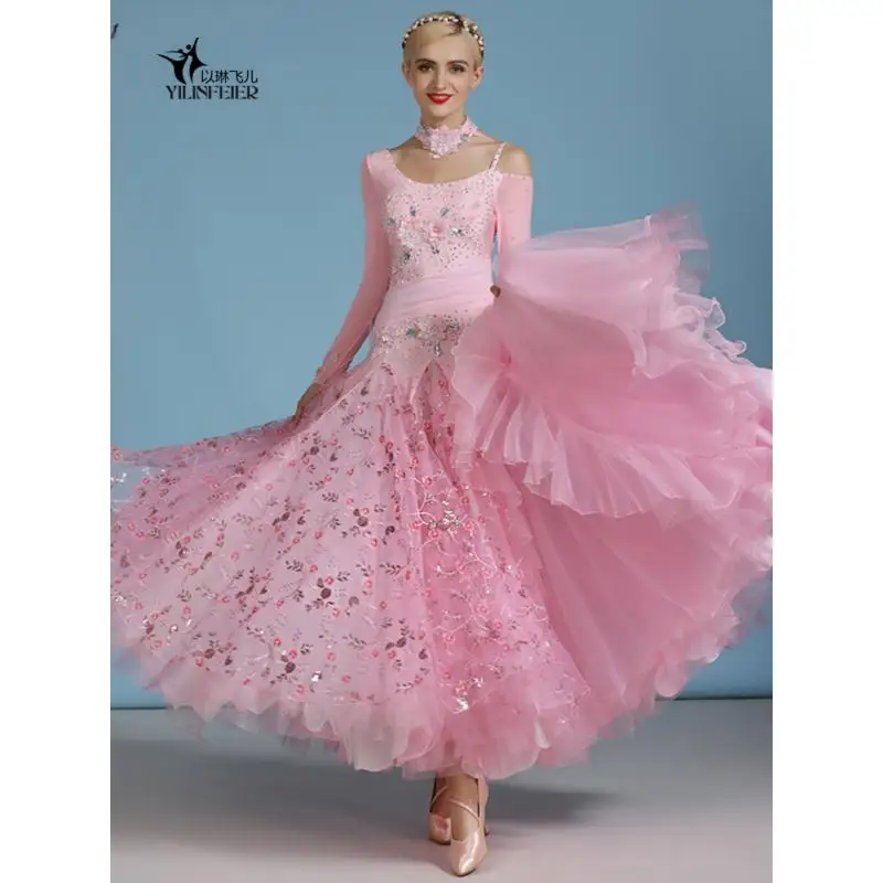 Women Ballroom Dance Dress Waltz Adult Modern Dance Ball Costumes Tango Rumba Clothing