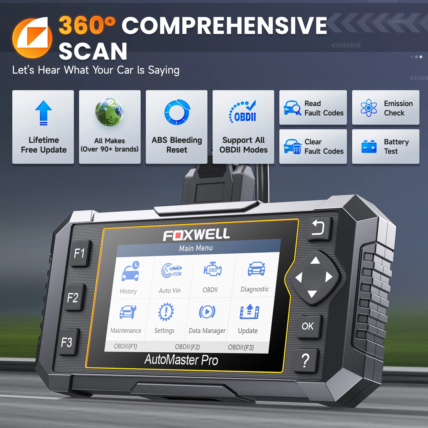 FOXWELL OBD2 スキャナ NT624 エリート車診断スキャナすべての