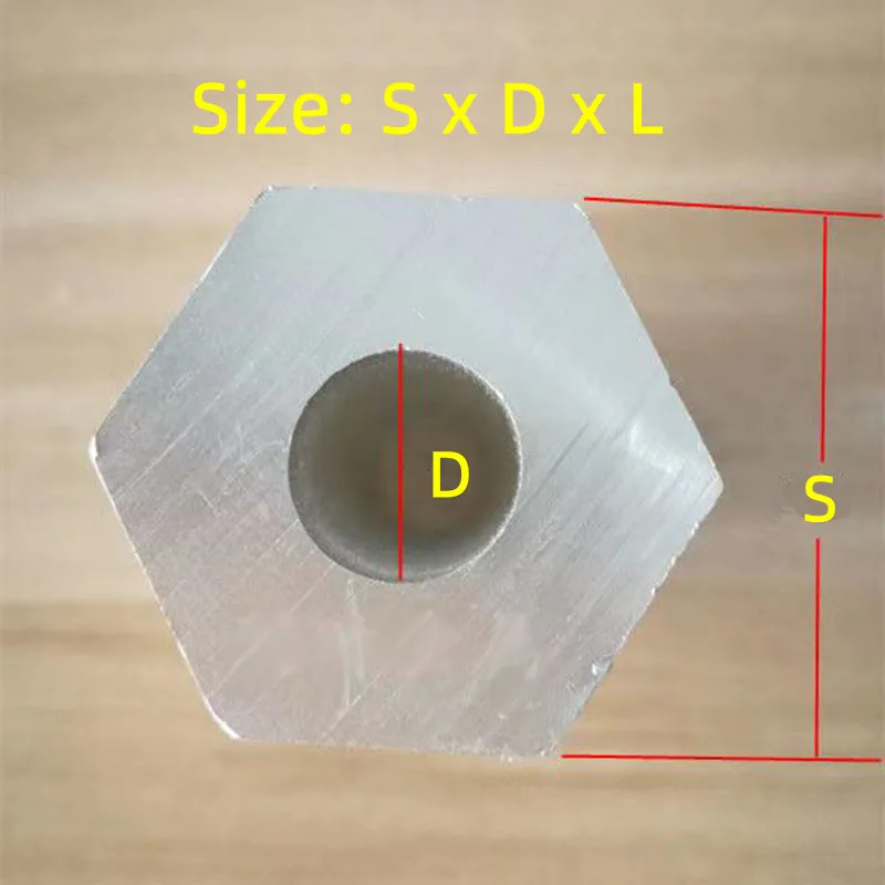 Aluminium tube 6063 AL hexagonal tubing hollow hexagonal rod bar all sizes DIY