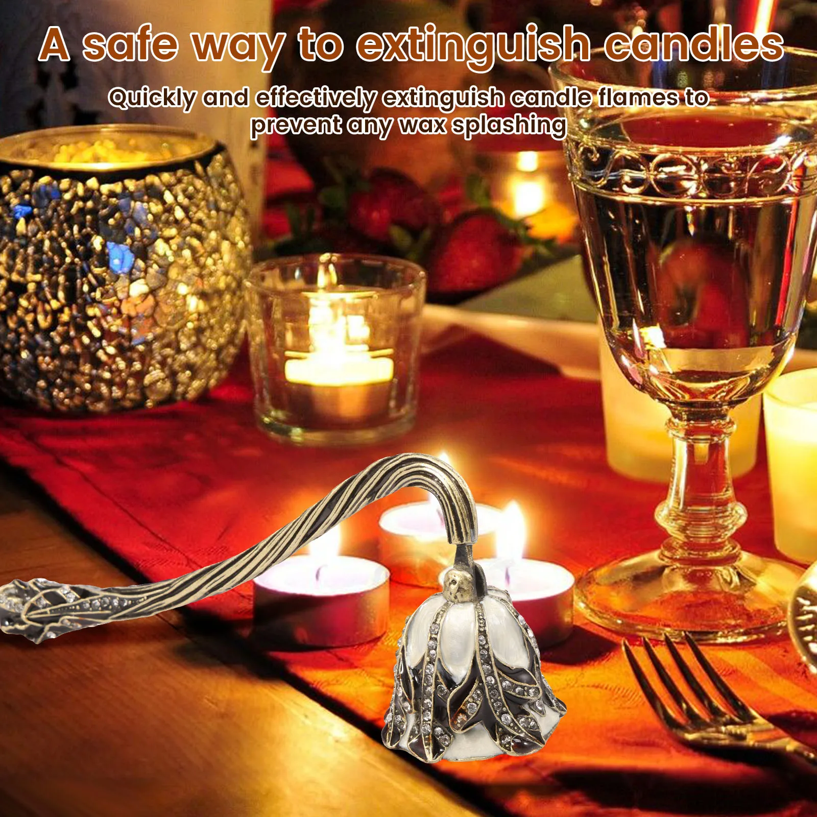 Candle Snuffer Vintage Candle Wick Snuffer with Long Handle Unique Stopper Decorative Extinguisher for