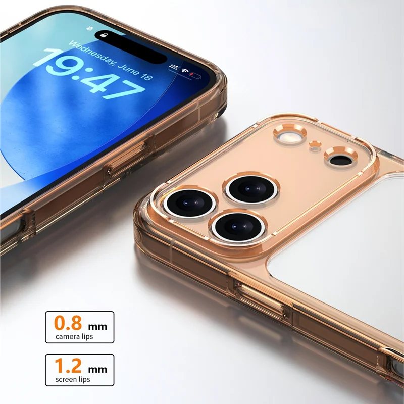 Luxury Hybrid Transparent Shockproof Phone Case with Clear Hard Acrylic Protective Back Cover