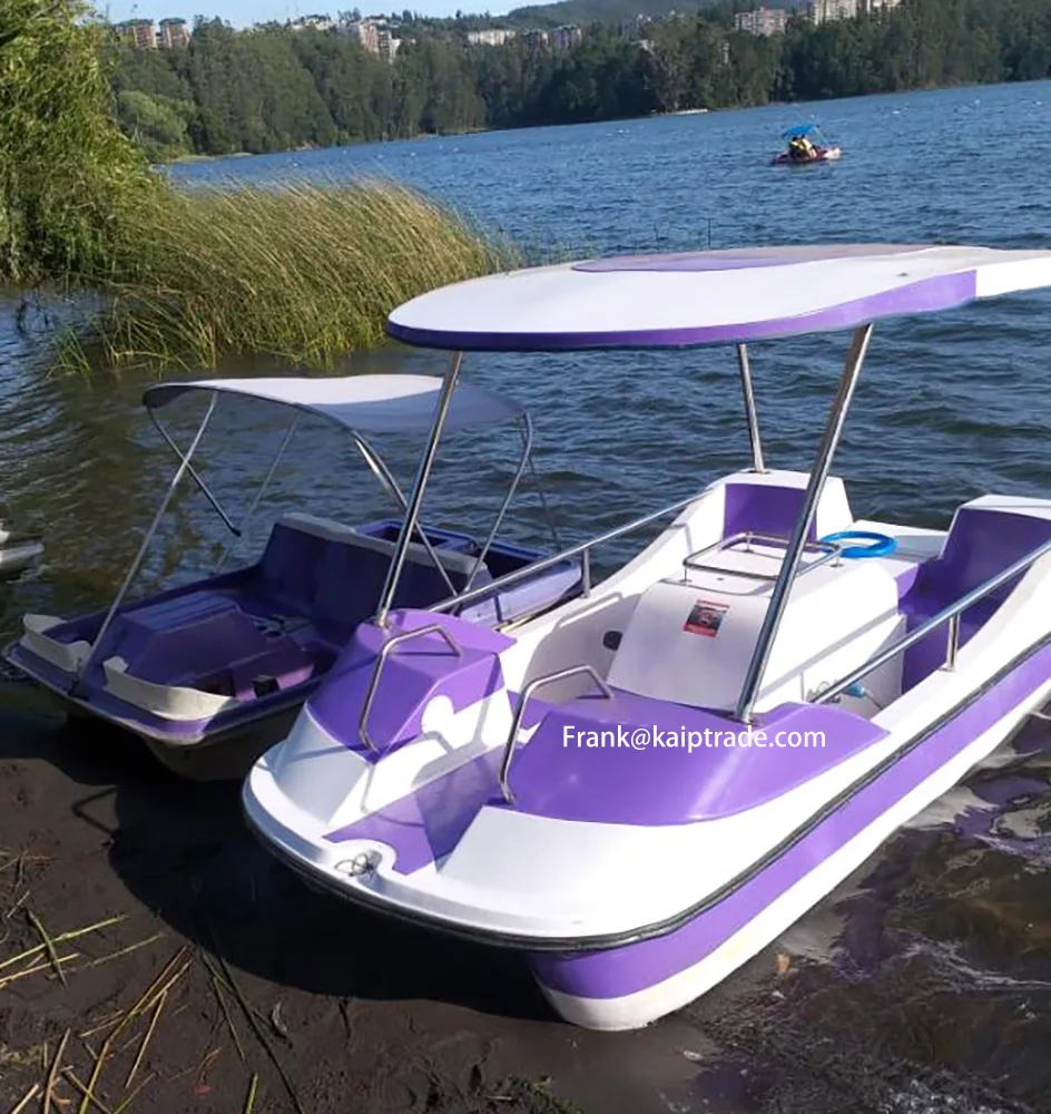 Aqua water amusement equipment 4 person 340cm 11ft fiberglass material paddle human foot pedal bicycle leisure boat for sale