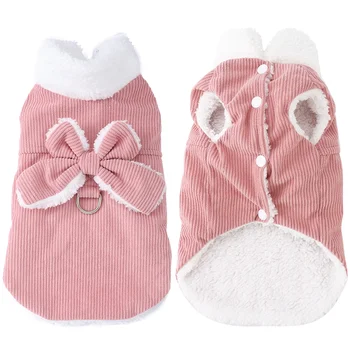 Pet Cat Bow Clothes For Small Medium Cats Dogs Autumn Winter Cat Clothing With D-ring Cute Kitten Costume Sphynx Vest Jacket 1